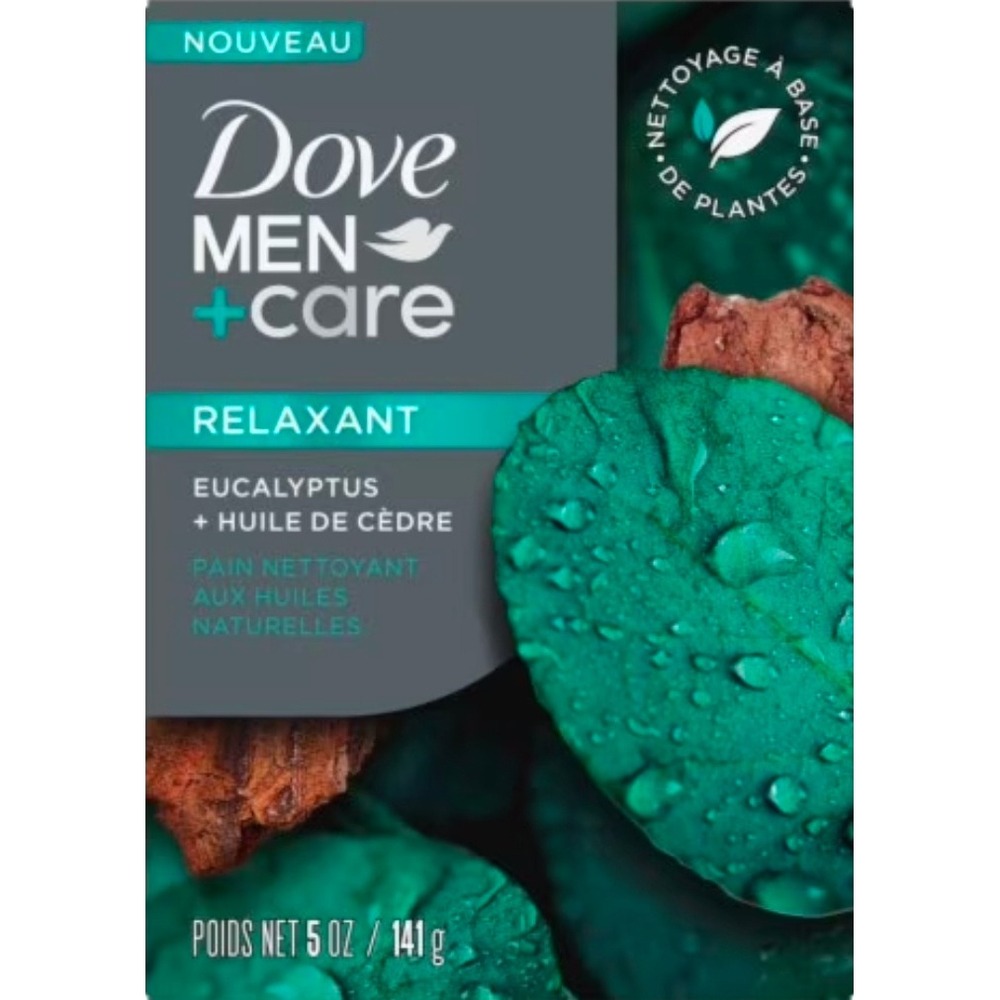 Dove Men+Care Relaxant Bar Soap Eucalyptus + Cedar Oil 5 oz 141g Cleansing Bar